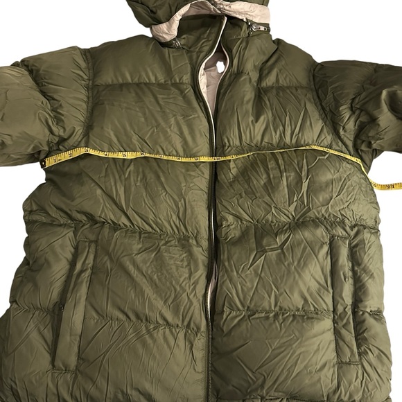 Land’s End goose feather down coat jacket, reversible kids size medium, 10/12 - Picture 3 of 15